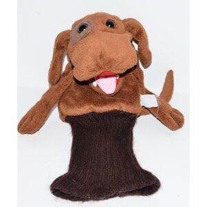 Maxi The Taxi Dog Hand Puppet ribbed sock base  Soft Plush Vtg golf head cover